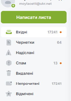 Вхідні повідомлення у пошті